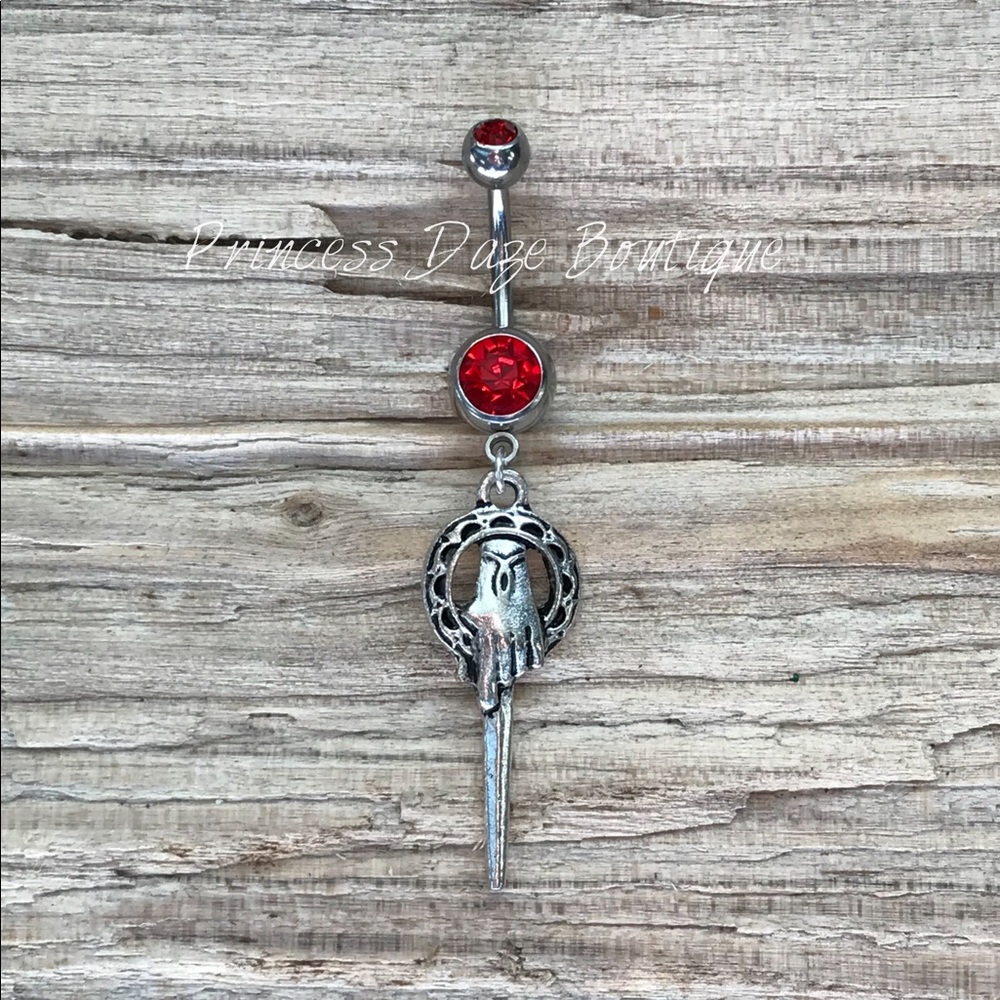 Red Double Gem Game Of‎ Thrones Belly Button Ring